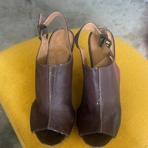 Nine West Dark Brown Leather Mules